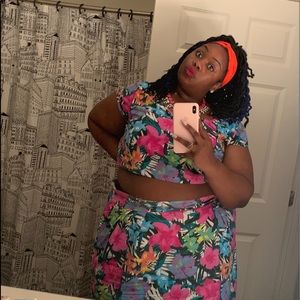 Eshakti Floral Skirt and Crop top set